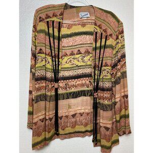 Boho Eighties Jacket Blazer Medium Western Fringe Casual Colorful Retro Party